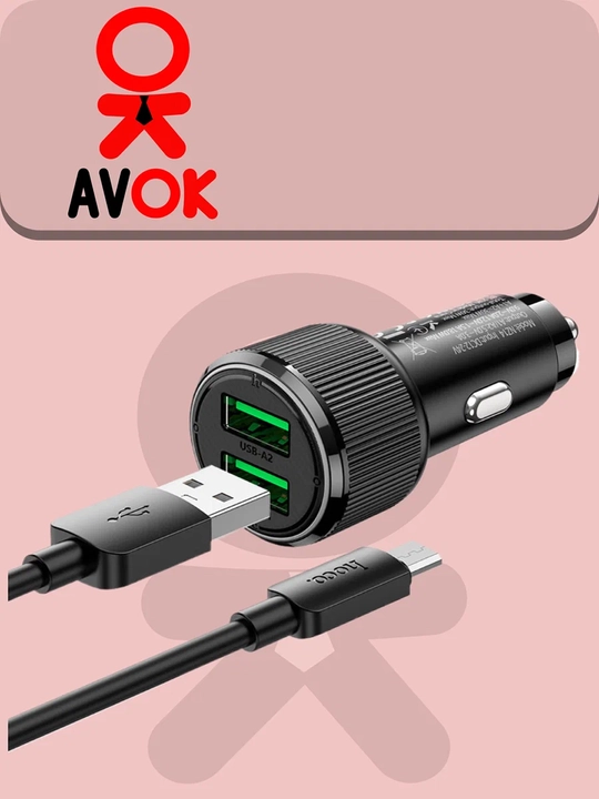 NZ14 Guerrero avtomobil quvvatlagichi, 36 Vt, 2×USB-A, kabel to‘plami, qora - 