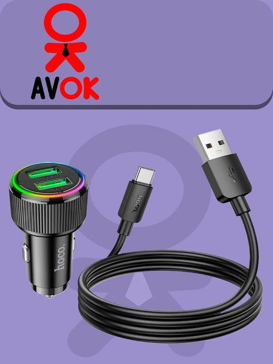 NZ14 Guerrero avtomobil quvvatlagichi, 36 Vt, 2×USB-A, kabel to‘plami, qora
