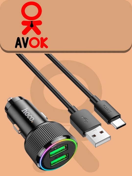 NZ14 Guerrero avtomobil quvvatlagichi, 36 Vt, 2×USB-A, kabel to‘plami, qora