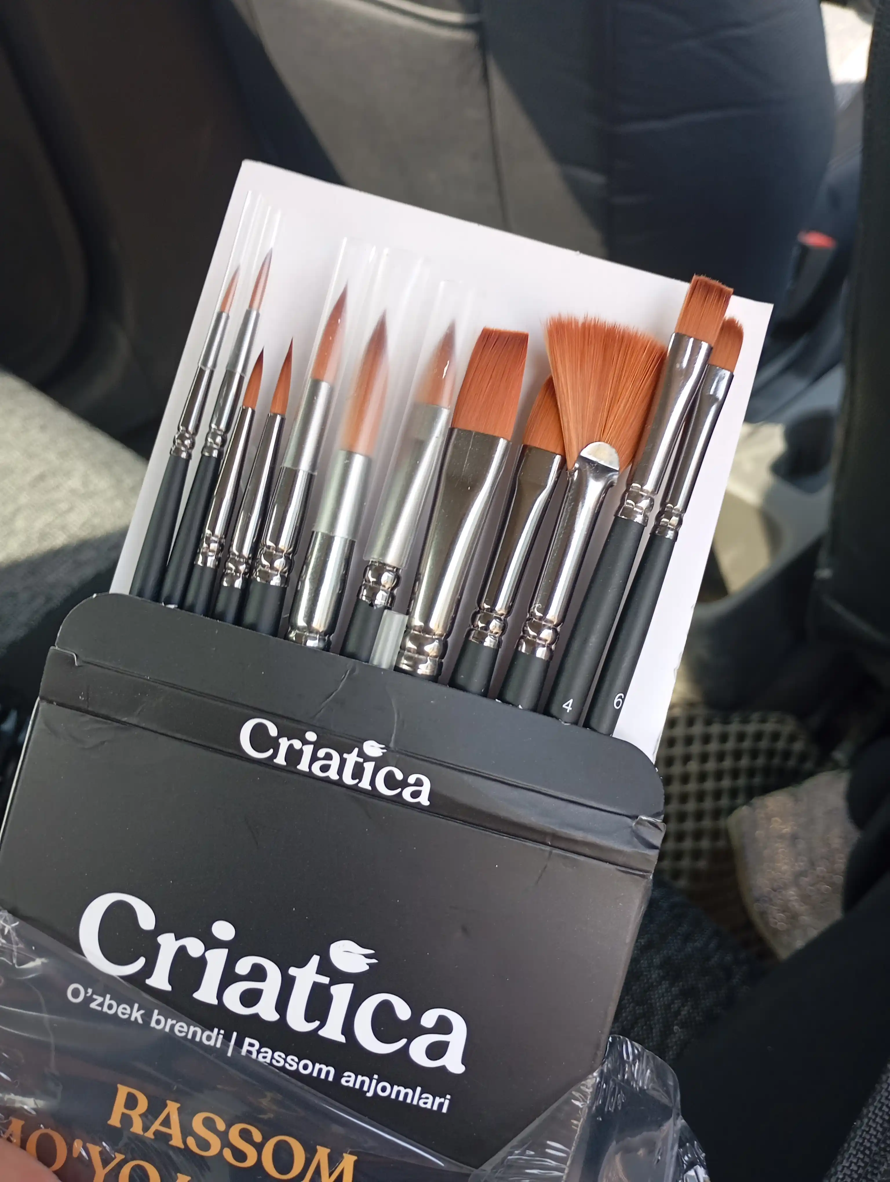 Кисти для рисования CRIATICA®, кисточки, 12 шт, PBT синтетика, акрил, гуашь, акварель