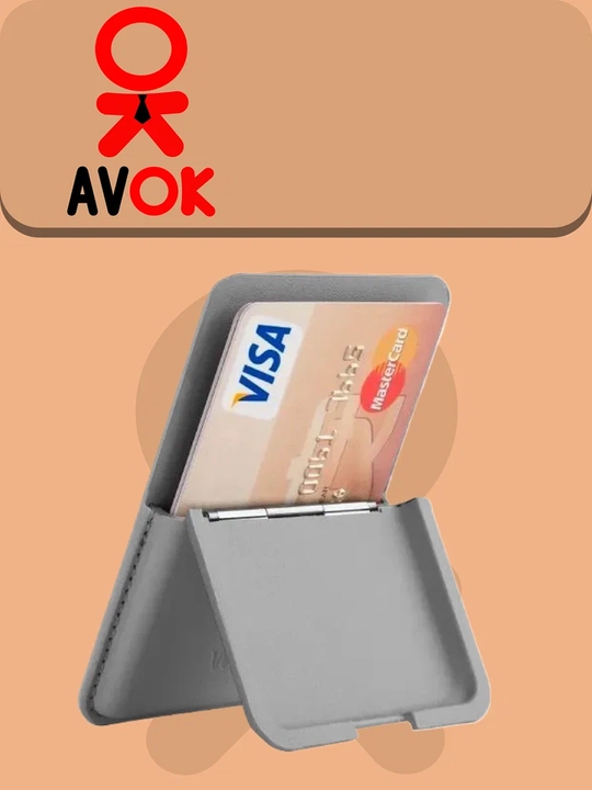 WiWU Mag Wallet MW-001 magnitli hamyon-podstavkasi, karta tutqichli, to‘q kulrang