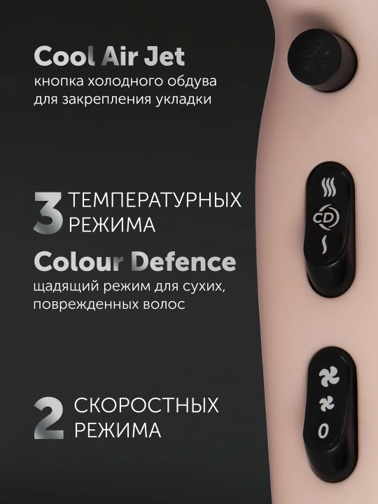 Фен для волос Polaris PHD 2600ACi Salon Hair, с насадками концентратор и диффузор