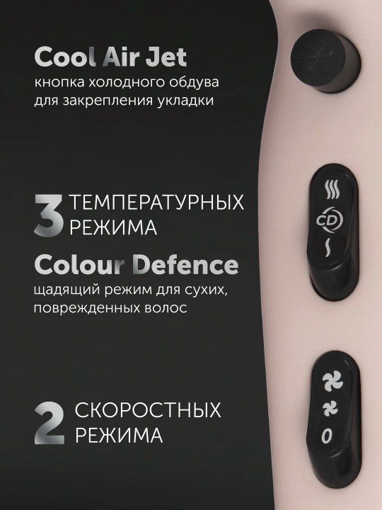 Фен для волос Polaris PHD 2600ACi Salon Hair, с насадками концентратор и диффузор