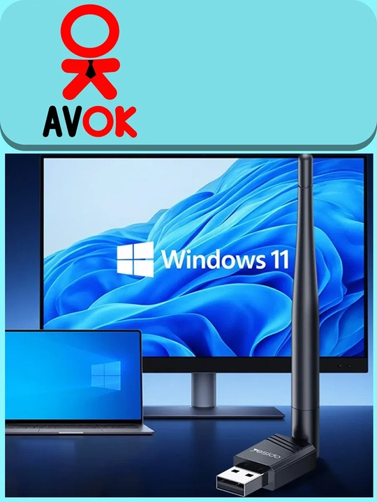 Yesido WP11 Wi-Fi adapteri, USB, Wi-Fi 4 (2.4 GGs), tezligi 150 Mbit/s gacha, tashqi antenna