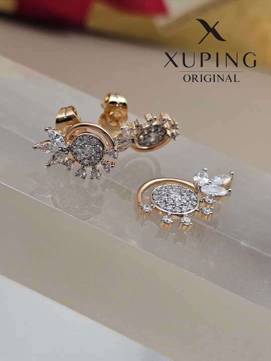 Набор Xuping серьги и кулон — позолоченный, с фианитами, женский комплект