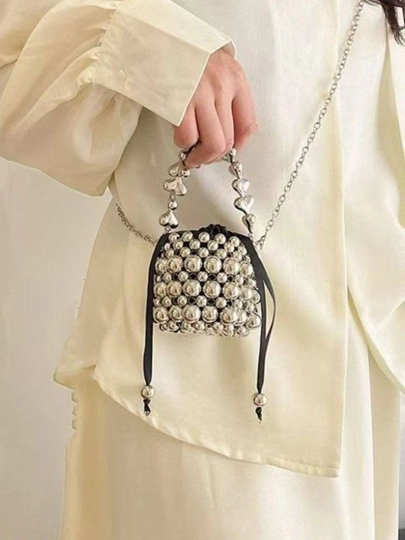 Мини-сумочка, сумка с сумкой, Pinterest, для девочек и в подарок — UNI0777-BAG07-СЕРМЕТ