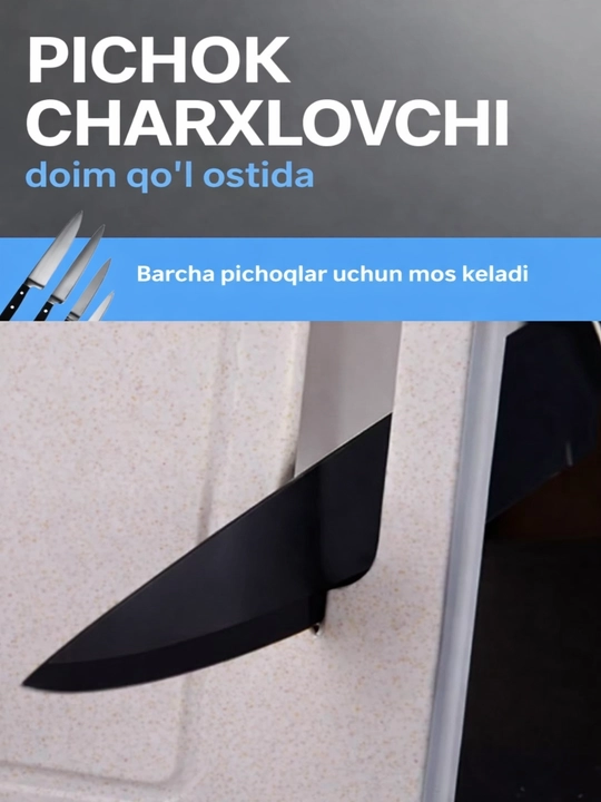4 ta 1 da kesish taxtasi: muz eritish, qirg‘ich va pichoq charxlagich, 21×31 sm