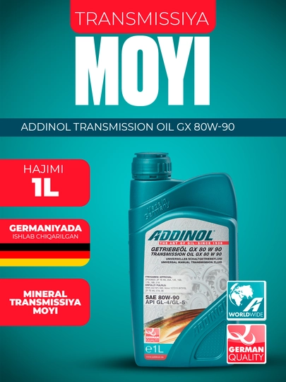 ADDINOL TRANSMISSION OIL GX 80W-90 трансмиссионное масло — ADDINOL-AD1L809