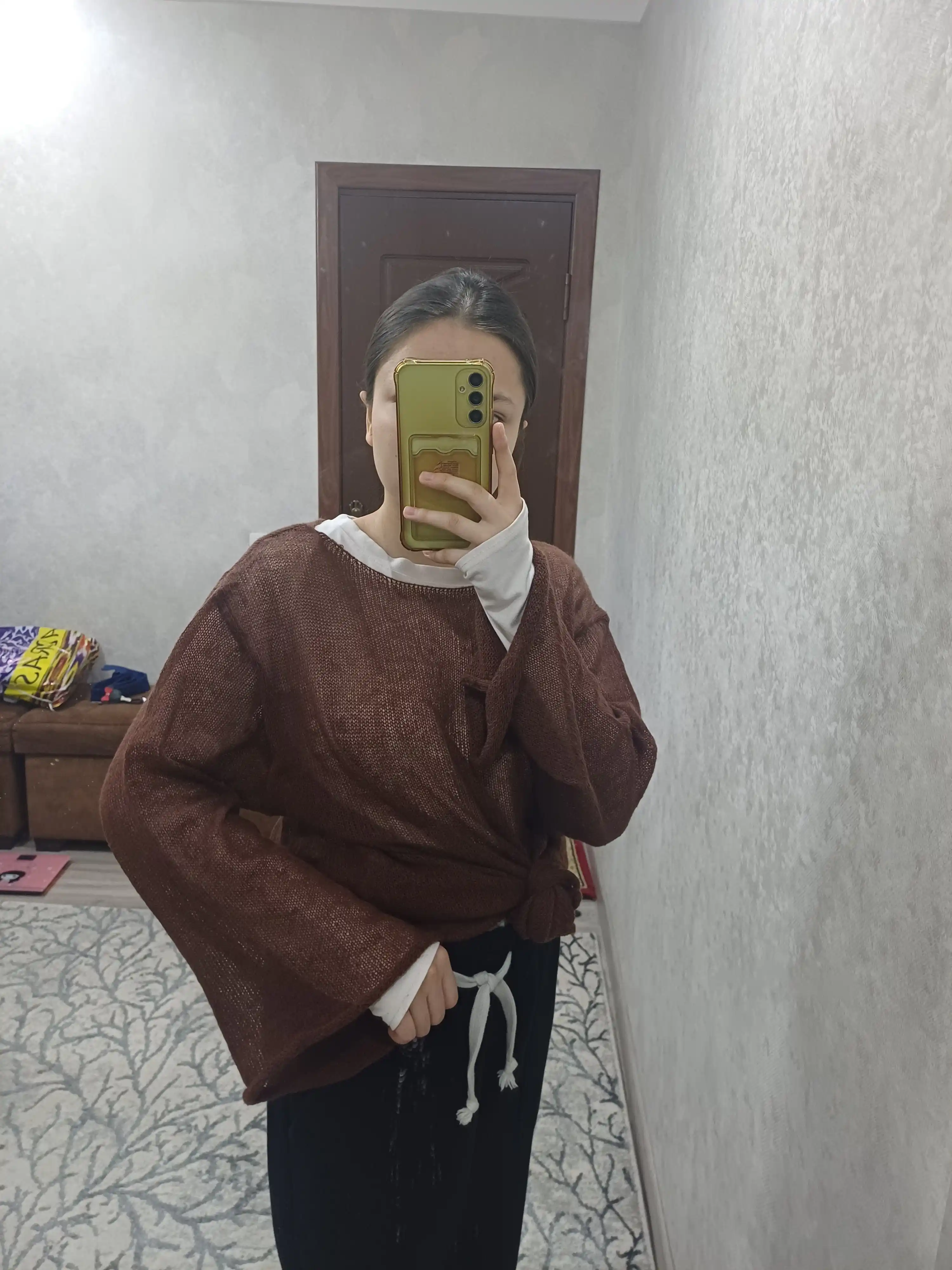 Лонгслив женский, кофта в сетку, свитер женский, oversize  для осенне - зимнего сезона