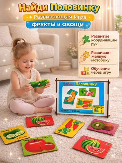 Развивающая игрушка, игрушка для детей – деревянный пазл , сортер, головоломка, монтессори — GENIOUS-ZUKKOMOTORIKA-БИРЮЗ