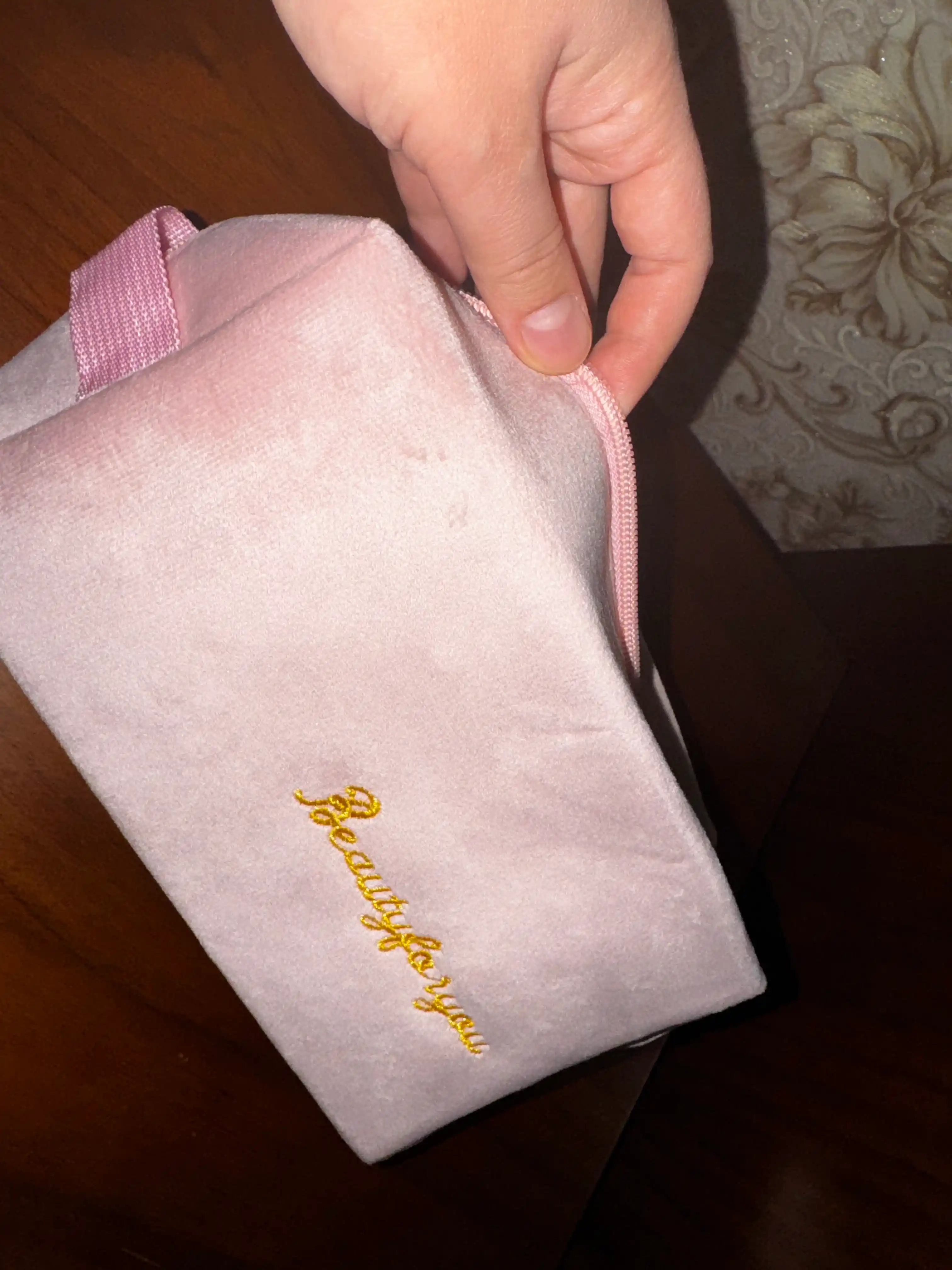 Ayollar uchun baxmal kosmetik sumka, kosmetika uchun organayzer, 4 xil rangda