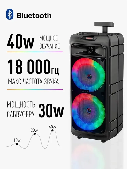 Portativ karnaylar, ZQS, Bluetooth RGB yoritgich, TWS karaokeli USB mikrofon, TF AUX FM