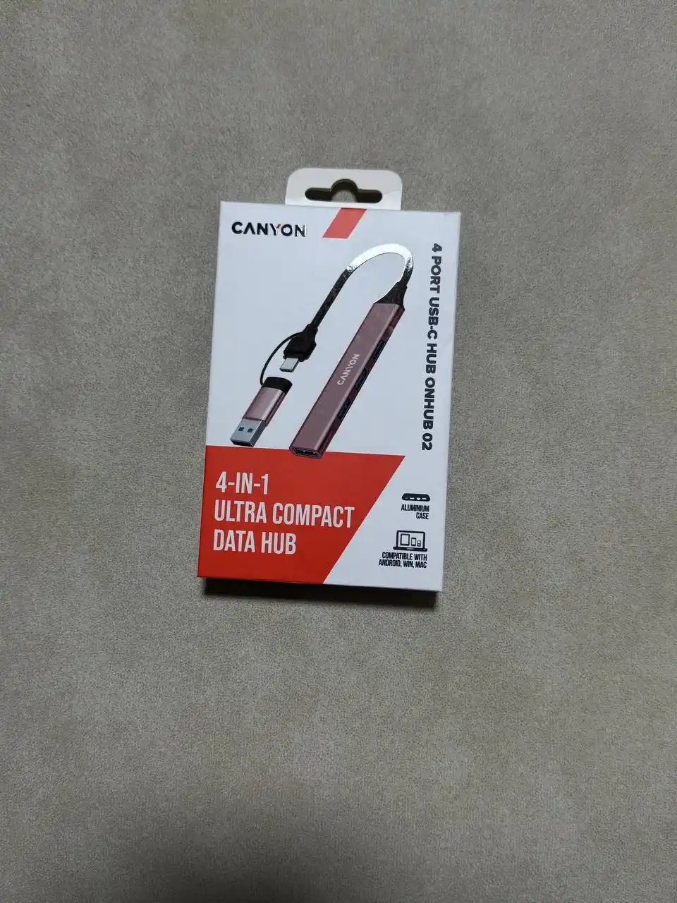 USB hub adapter CANYON DS-02, 4 port USB-Type C