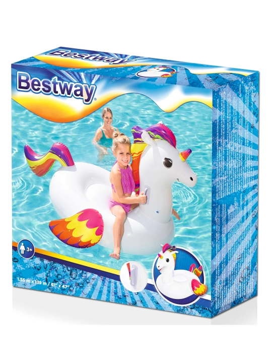 Плот надувной для плавания Bestway 41114 "Единорог" 155*119 см, с ручками, от 3 лет