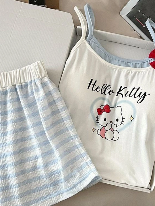 Qizlar uchun pijamalar, top va shortilar, uy kiyimlari