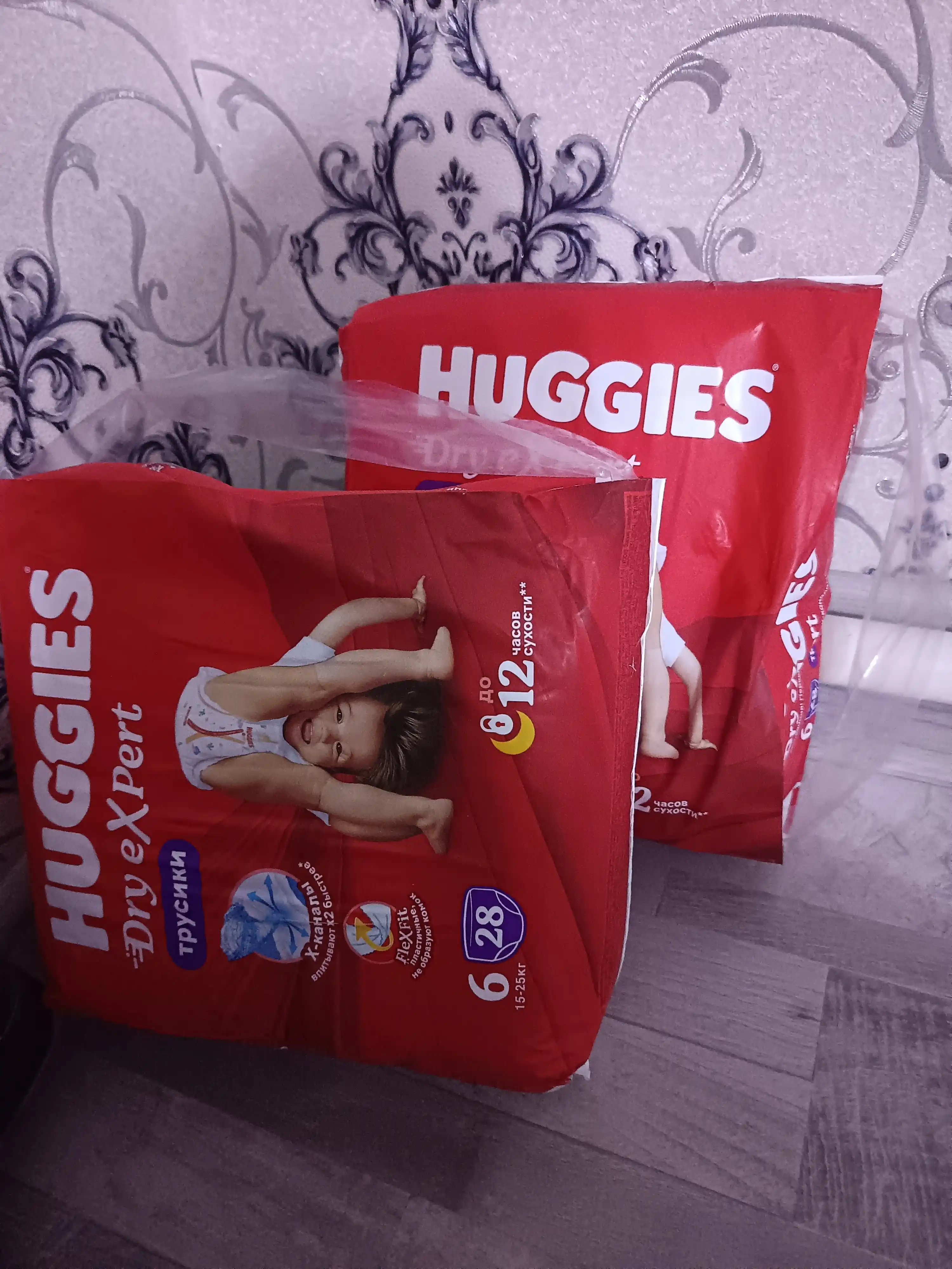 Huggies Dry Expert 6 XXL o‘lchamli trusikli tagliklar, 15-25 kg, 28 dona