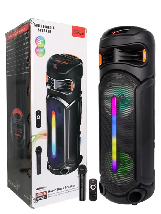 Kolonka ZQS portativ Bluetooth mikrofonli RGB yoritish TWS USB TF AUX FM va karaoke