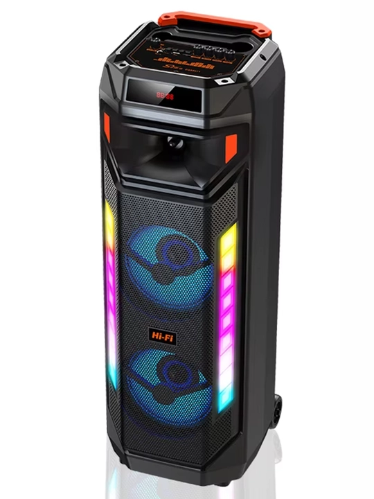 Kolonka ZQS portativ Bluetooth mikrofonli RGB yoritish TWS USB TF AUX FM va karaoke