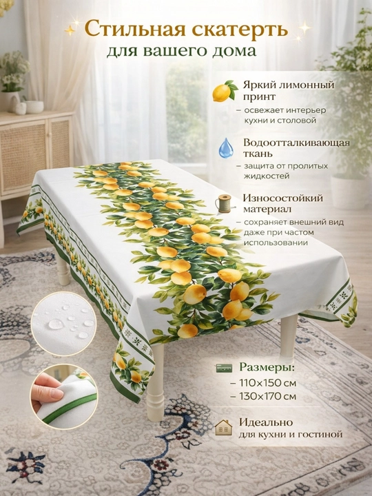 Скатерть 110×150 см 140×170 см — стильный акцент для вашего дома! - 
