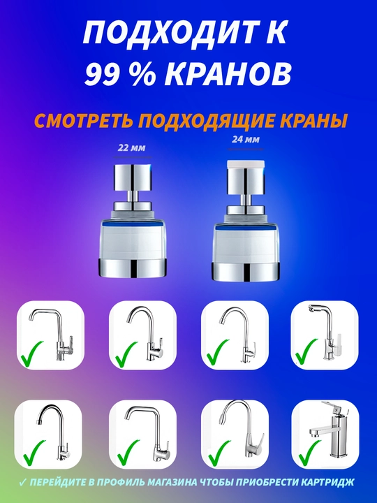 Фильтр для воды на кран, фильтр для крана, аэратор для крана, фильтр для кухни, фильтр насадка