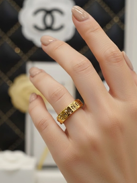 Женское кольцо Chanel adjustable — позолоченное
