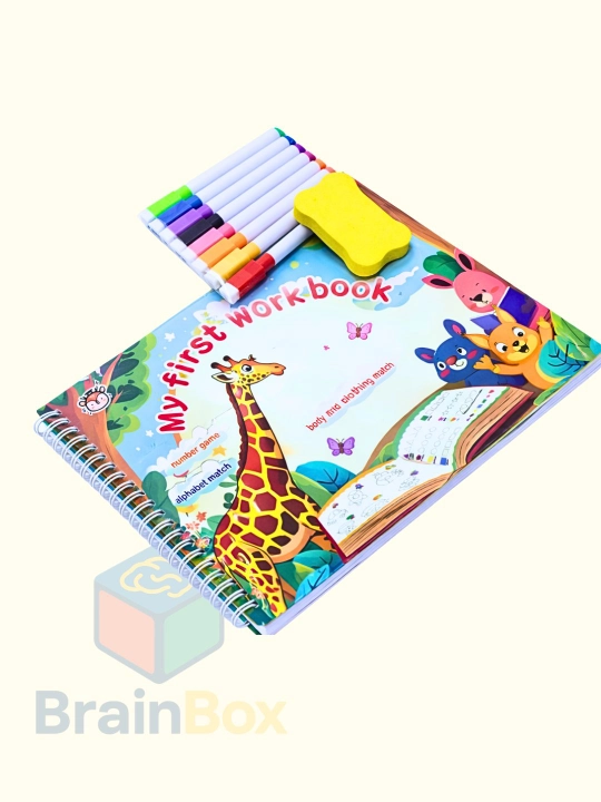 Bolalar uchun ko‘p martalik o‘quv daftari 3+ My First Workbook