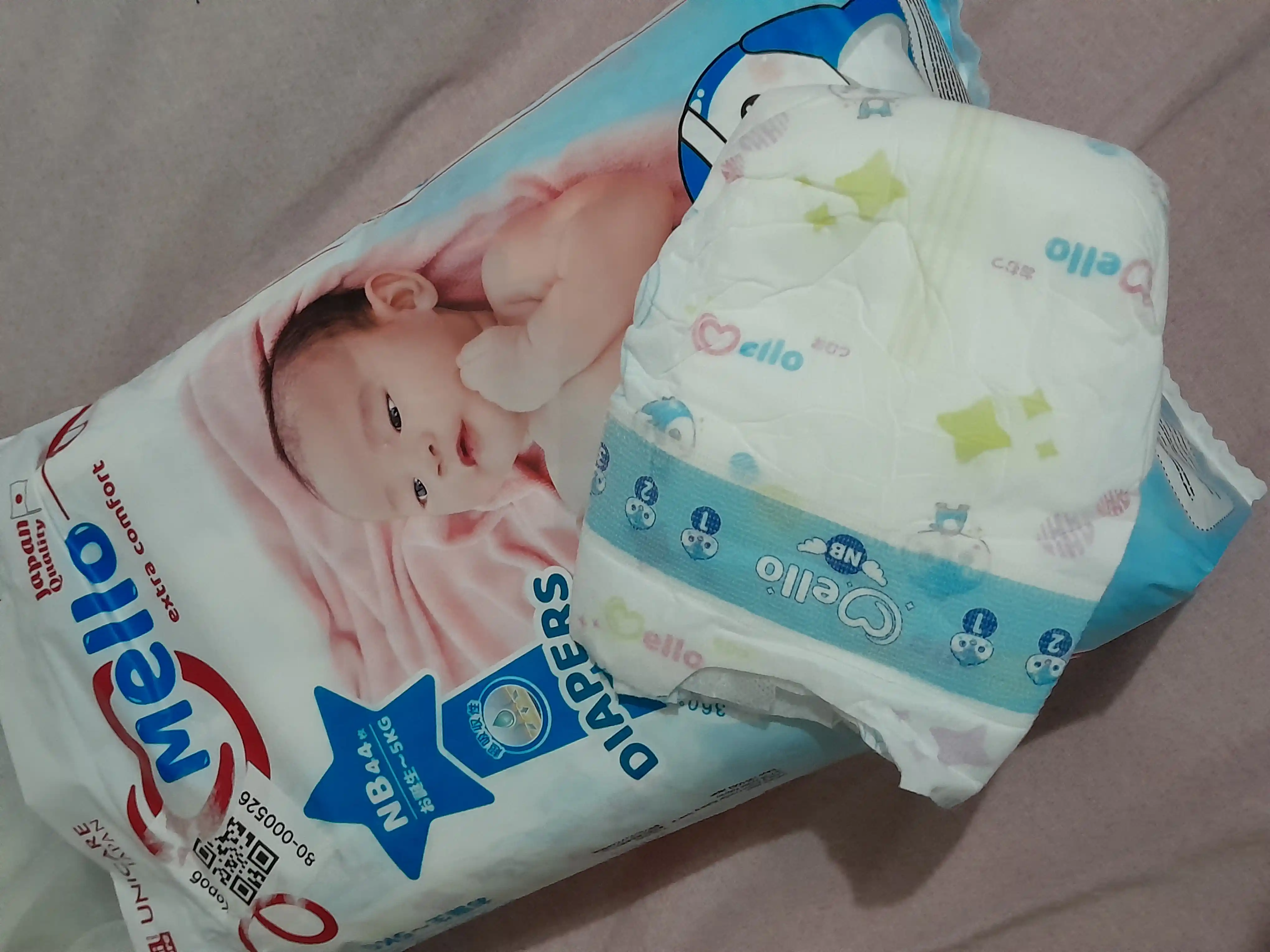 Yangi tug'ilgan chaqaloqlar uchun tagliklar MELLO, NB 5 kg gacha, 44 dona
