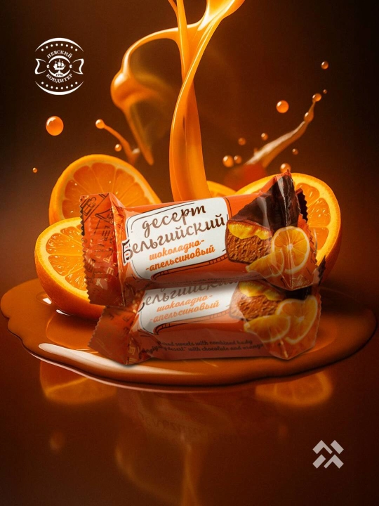 Nevskiy - Бельгийский десерт shokolad-apelsin ta'mli konfetlar, 500 g