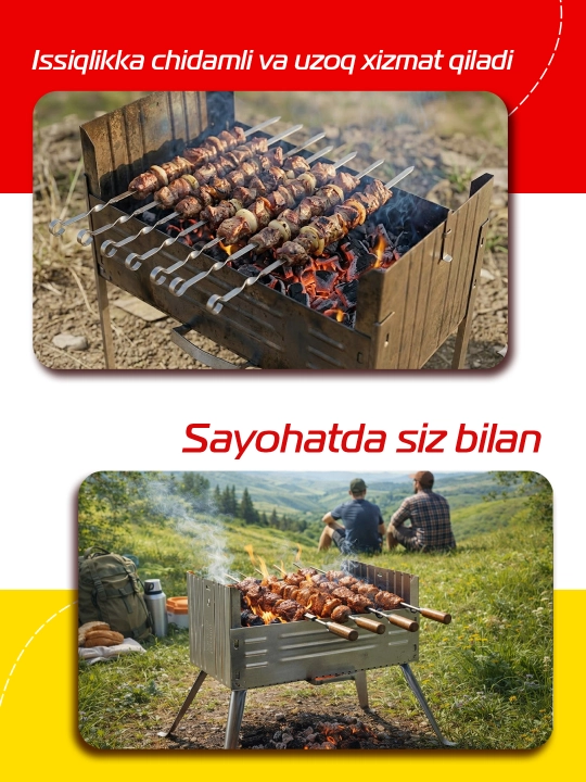Kukmara mangali, turizm va dam olish uchun, po'lat, 50*30*50 sm