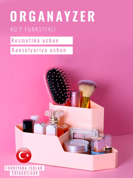 Organayzer Kosmetika,parfyumeriya organayzer,kanselariya uchun, ko‘p funksiyali, stol usti - 