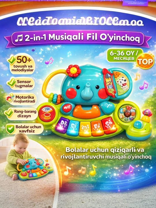 Игрушка Слон музыкальный