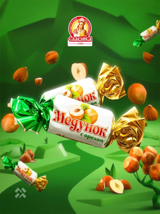 Славянка - Конфеты Медунок с орехом, 1000 г