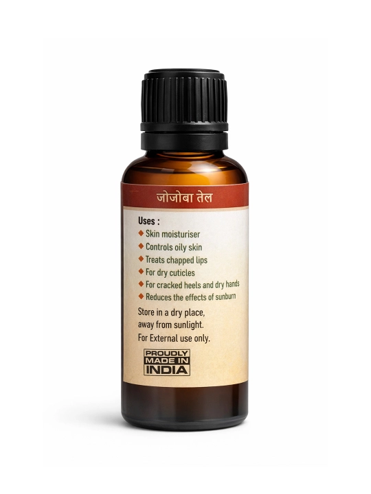 Jojoba yog‘i yuz, soch va tana uchun sovuq siqim, tabiiy, 30 ml