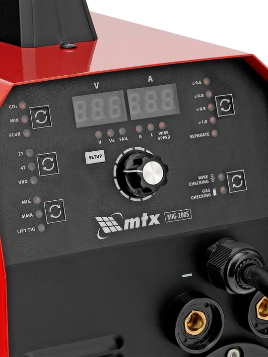 Инверторный аппарат MTX MIG-200S, 200A, ПВ 60%, катушка 5 кг, полуавтомат. cварка, 94303