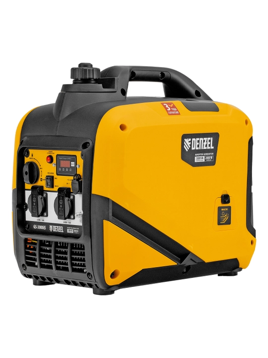 DENZEL GS-3000iS invertor generatori, 3,0 kVt, 230 V, yopiq korpus, qo‘lda ishga tushirish, 94716