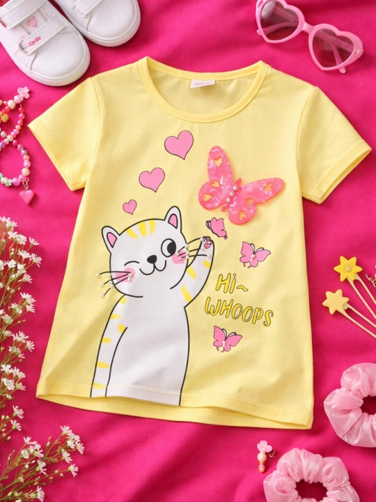 Футболка для девочки, стрейч хлопок, Турция, 2-7 лет, рост 92-122см