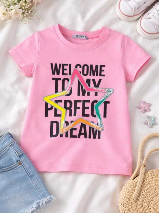 Футболка для девочки, стрейч хлопок, Турция, 2-7 лет, рост 92-122см