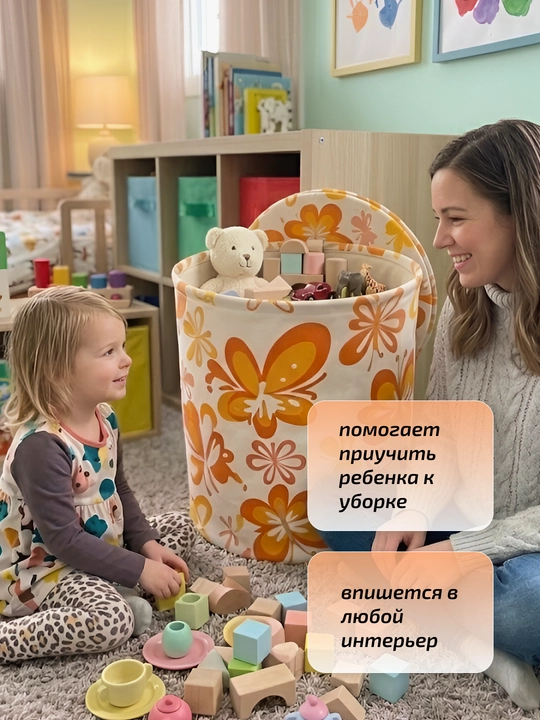 Корзина для игрушек детская складная, ящик для хранения, большая