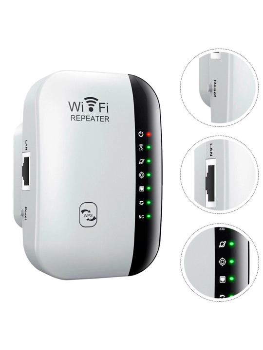 Wi-Fi усилитель сигнала до 300 Мбит/с 2.4GHz репитер WPS для дома и офиса 
