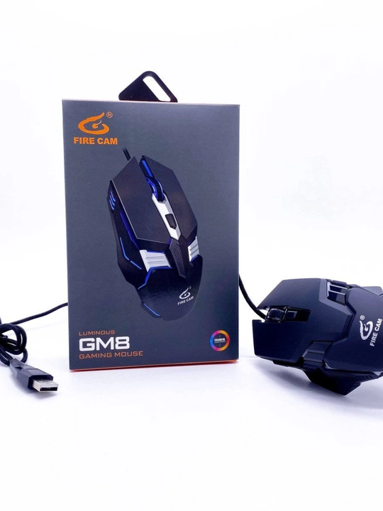 Fire Cam GM8 Luminous — RGB chiroqli va yuqori aniqlikdagi professional o'yin sichqonchasi