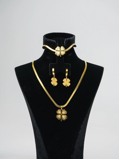 VAN CLEEF набор бижутерий, кольцо, серьги, цепочка, браслет — UNIPLUS-ВАНКЛЕФ-ГОРЧИЧ