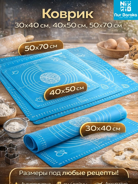 Silikon kovrik pishirish uchun xamir yoyish kovrigi non pishirish kovrik 30x40 40x50 50x70 - 