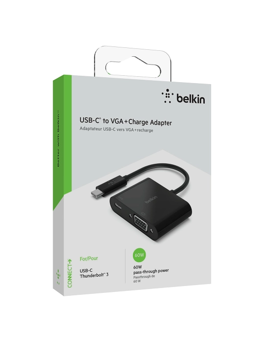Belkin HDMI VGA adapteri, USB C VGA quvvatlash moslamasi, o‘tkazgich