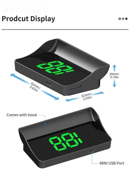 Avtomobil uchun HUD GPS spidometr – Head Up Display tezlik ko‘rsatkichi