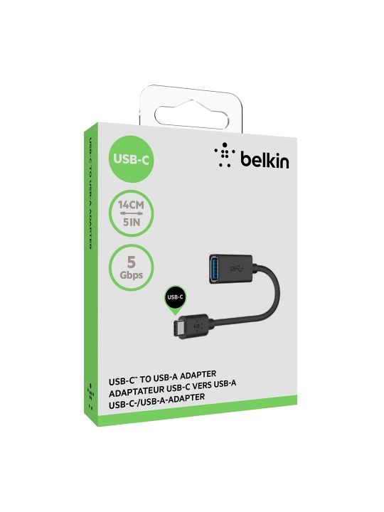 Adapter Belkin Type C to USB A 3.0, zaryadlash va data uzatish, 5 Gbps perexodnik