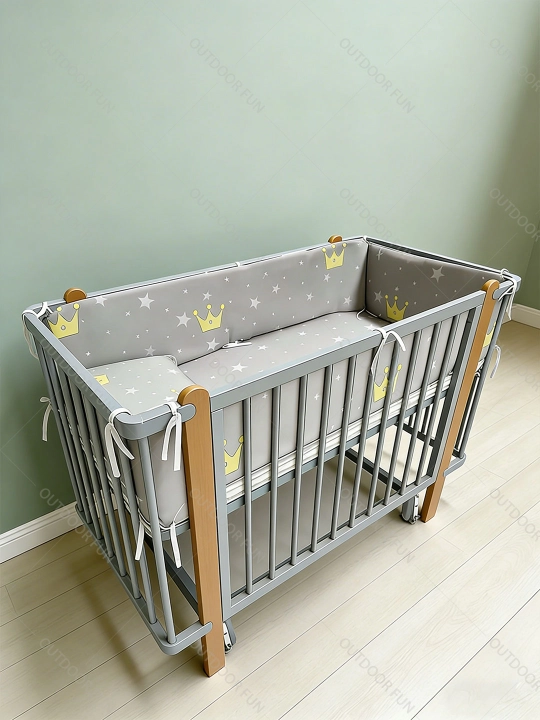 3 in 1 bolalar krovatkasi va beshik, 0–6 yosh uchun, balandligi sozlanadi,120*60CM