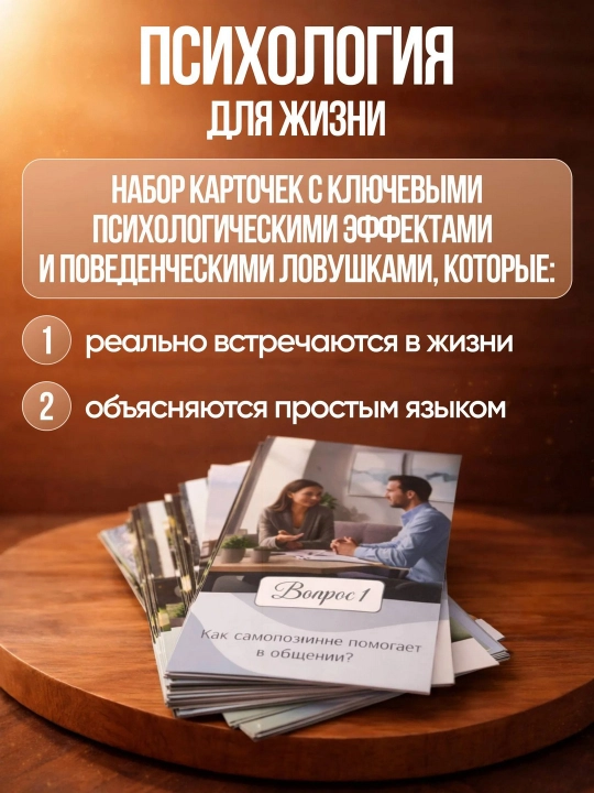 Психология в жизни. Карточки с описанием психологических эффектов. МАК карты