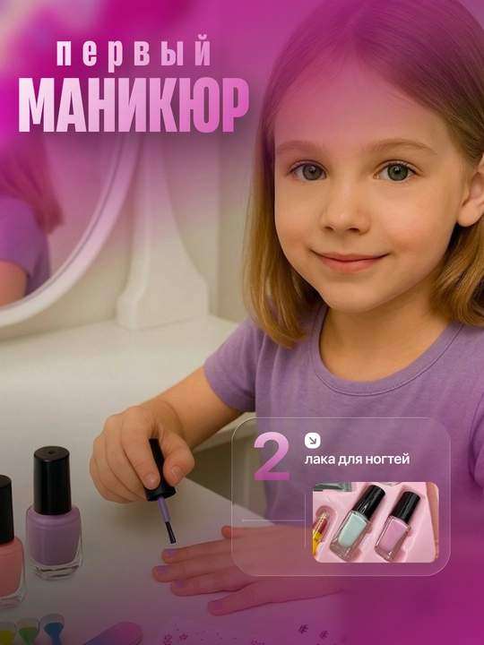 Детская косметика для девочек набор в чемодане, игровой макияж и маникюр, подарок для детей