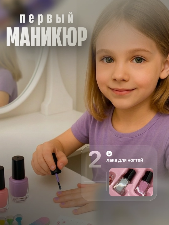 Детская косметика для девочек набор в чемодане, игровой макияж и маникюр, подарок для детей