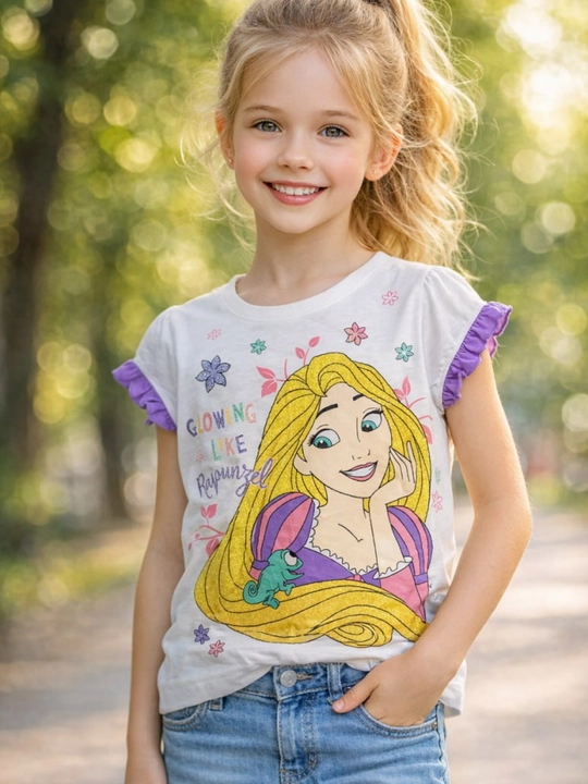 Футболка для девочки, хлопок, 5-8 лет, рост 110-128см - 